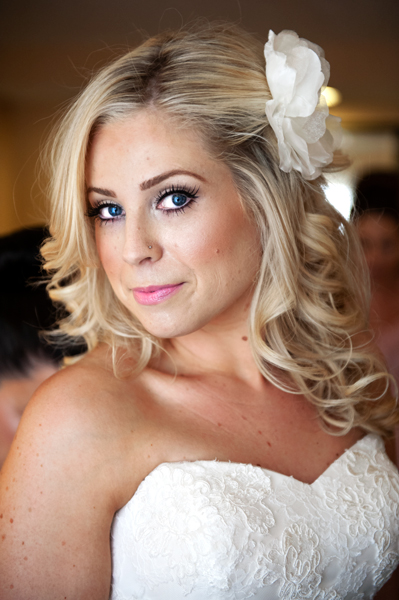 A woman wearing a bridal gown