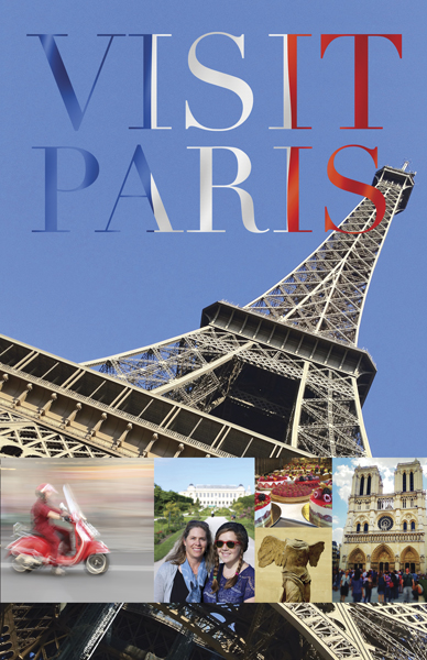 A brochure that reads 'Visit Paris'